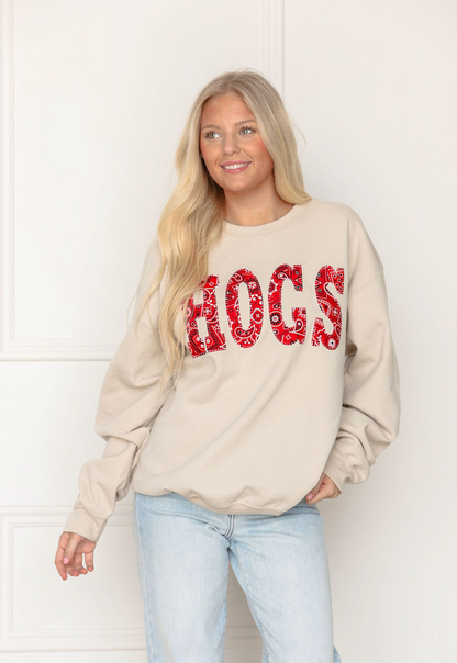 Hogs Patchwork Crewneck - Clothe Boutique