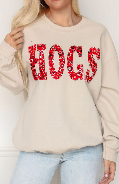 Hogs Patchwork Crewneck - Clothe Boutique