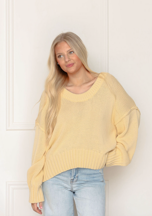 Scoop Neck Sweater Lemon