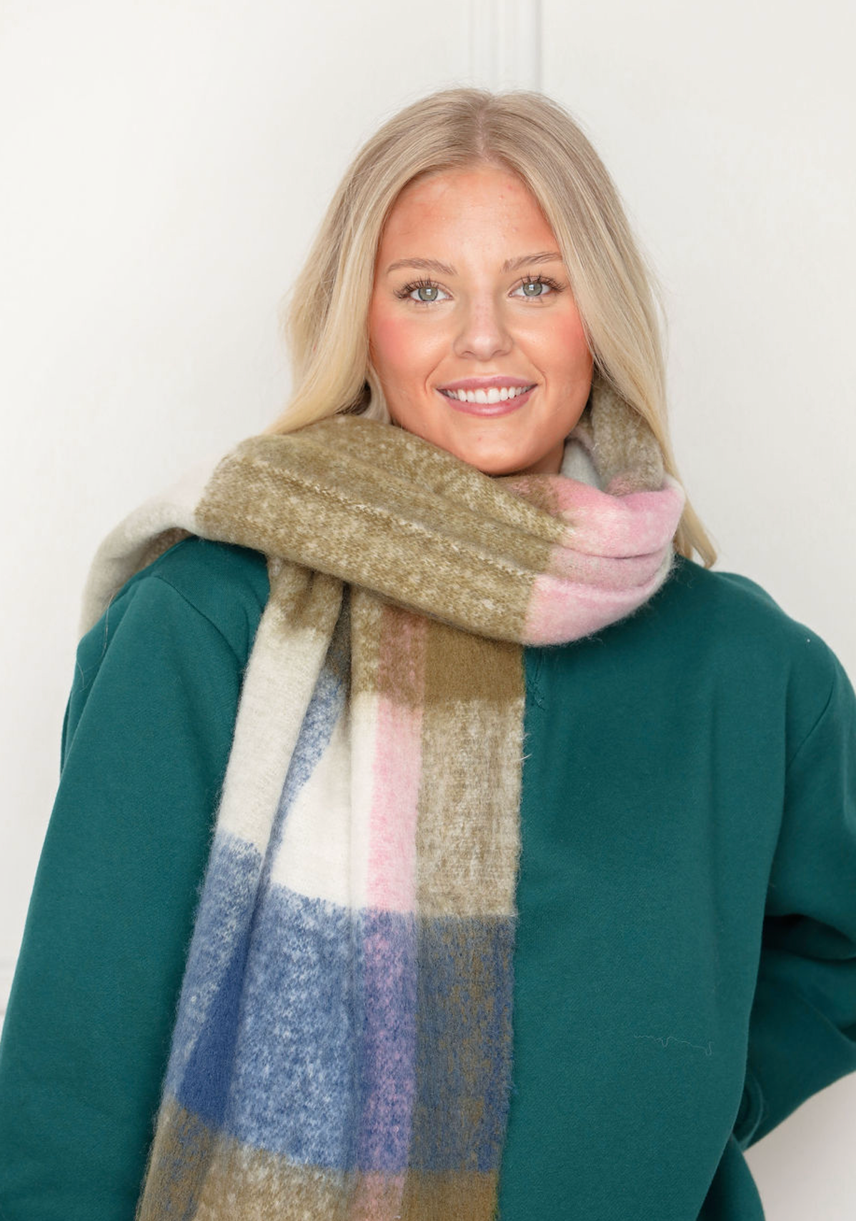 Plaid Color Block Blanket Scarf