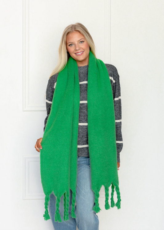 Green Chunky Blanket Scarf