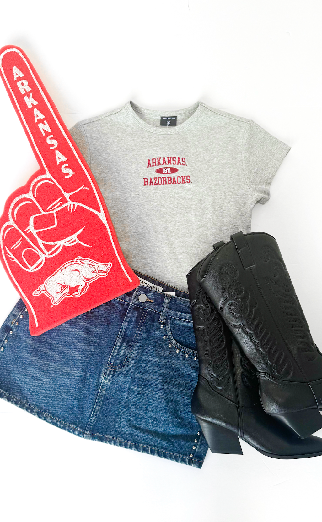 Heather Grey Arkansas Baby Tee