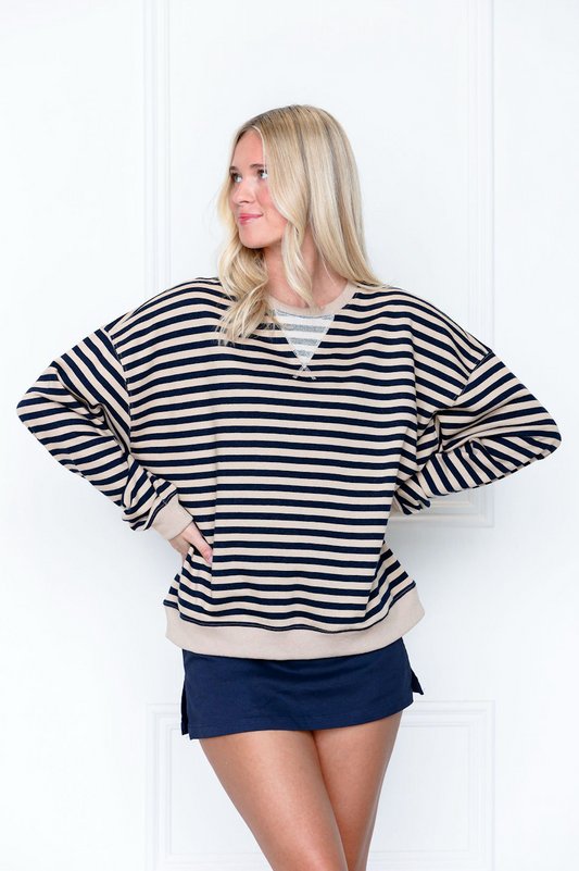 Brown/Navy Striped Pullover