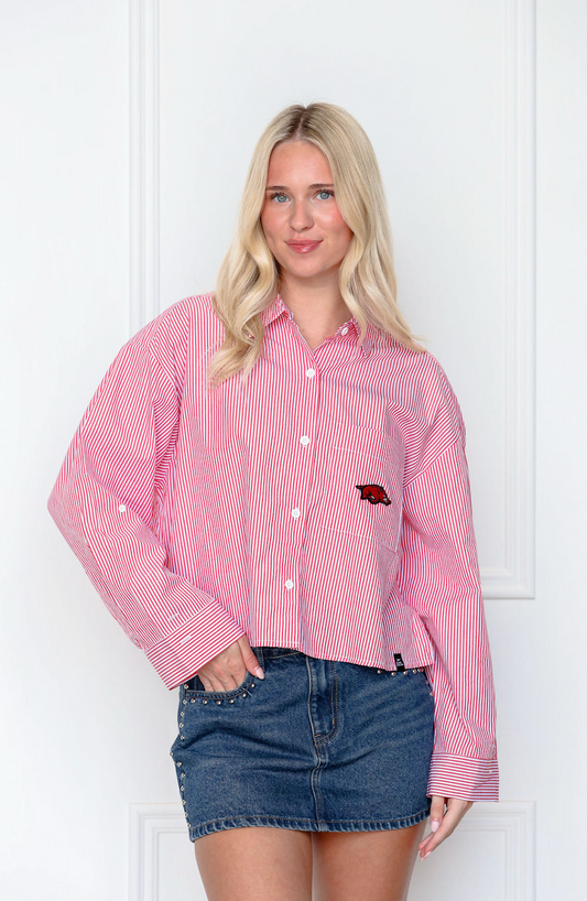 Red/White Stripe Razorback Shirt