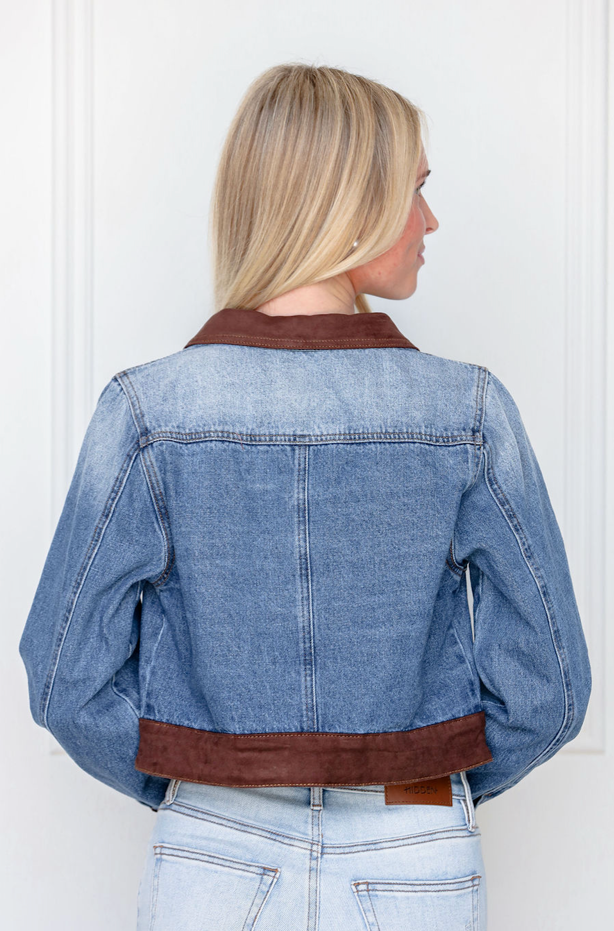 Suede Contrast Denim Jacket