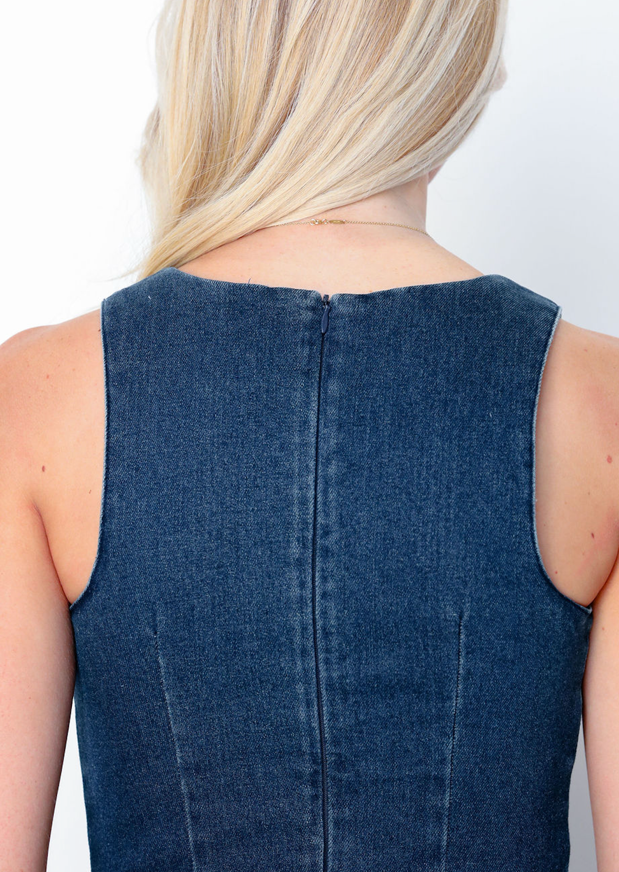 Dark Denim Boat Neck Dress