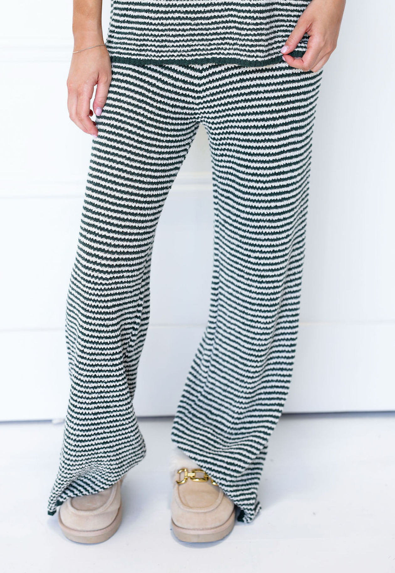 Hunter Green Knit Top & Pants Set of 2