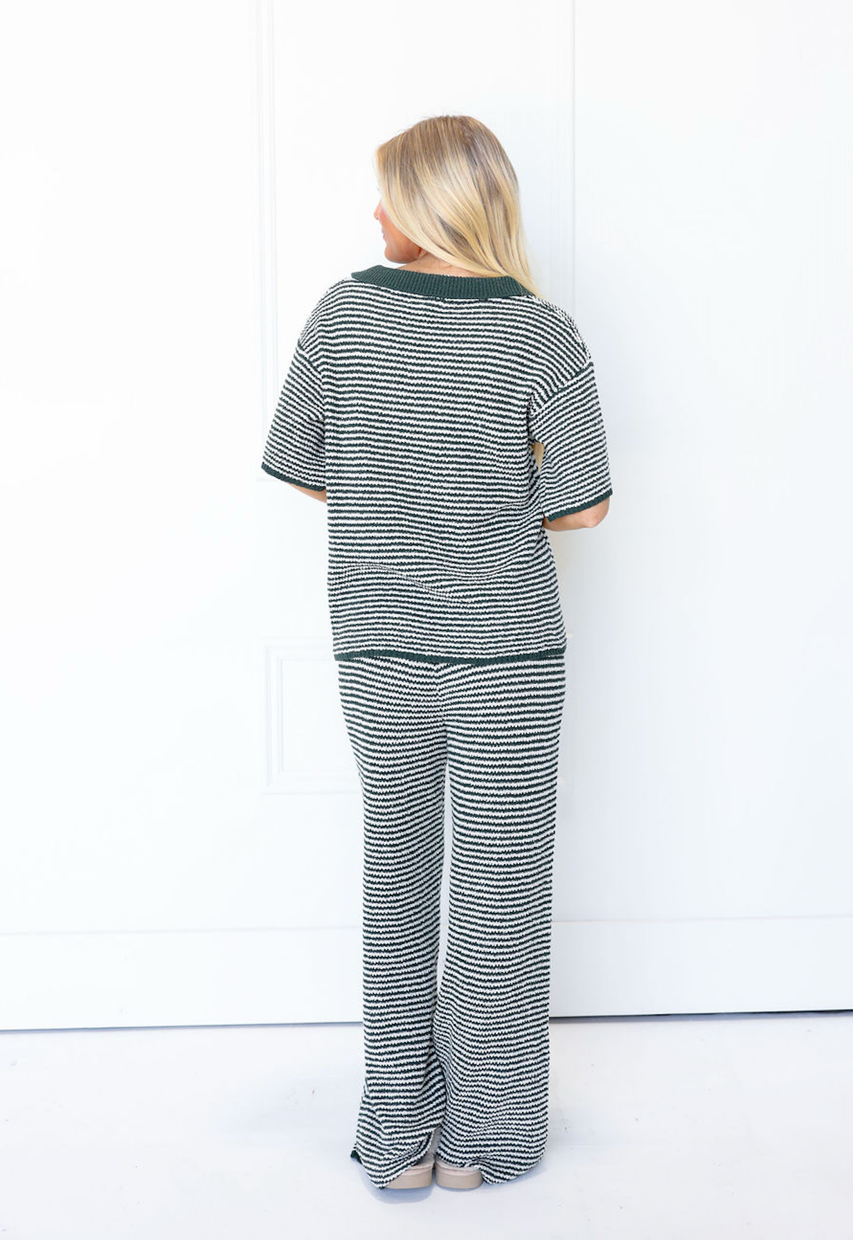 Hunter Green Knit Top & Pants Set of 2