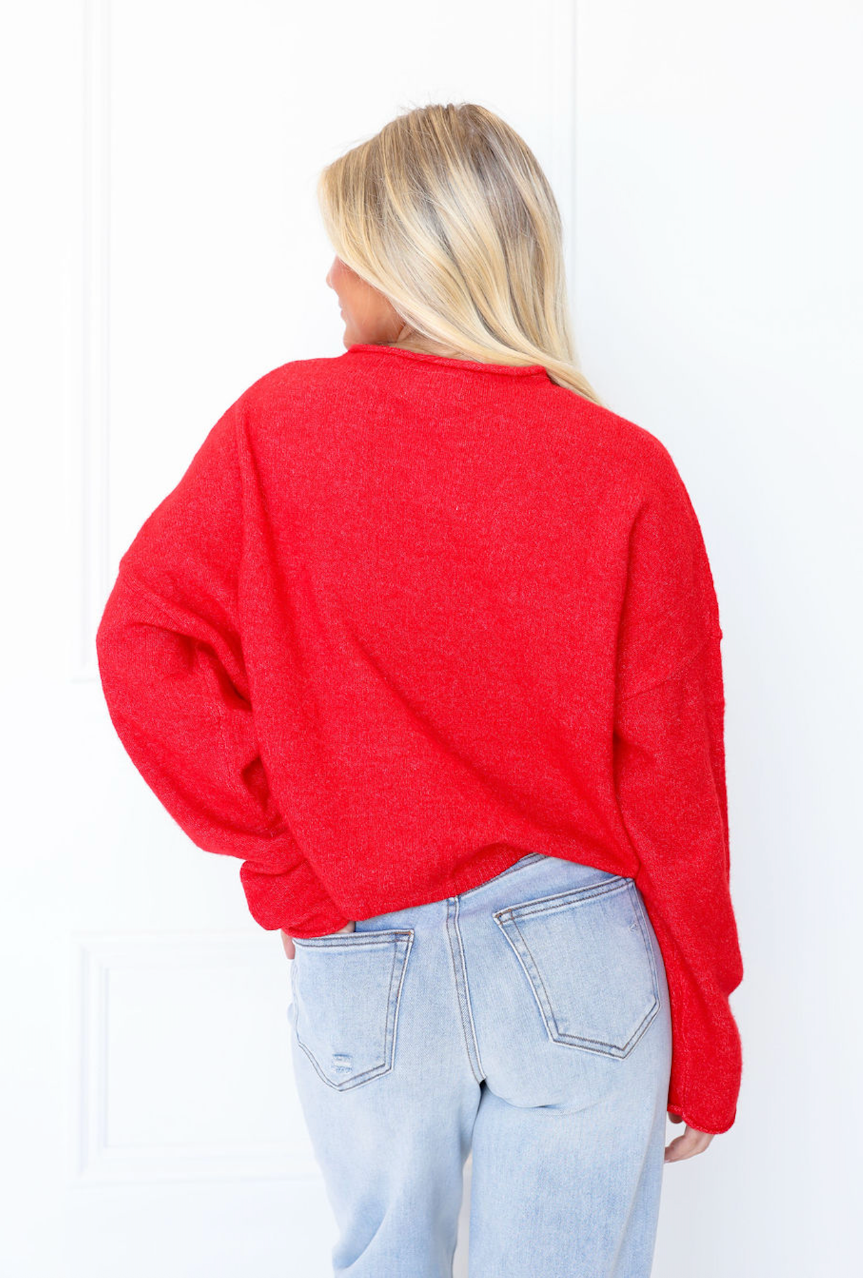 Red Button Up Sweater