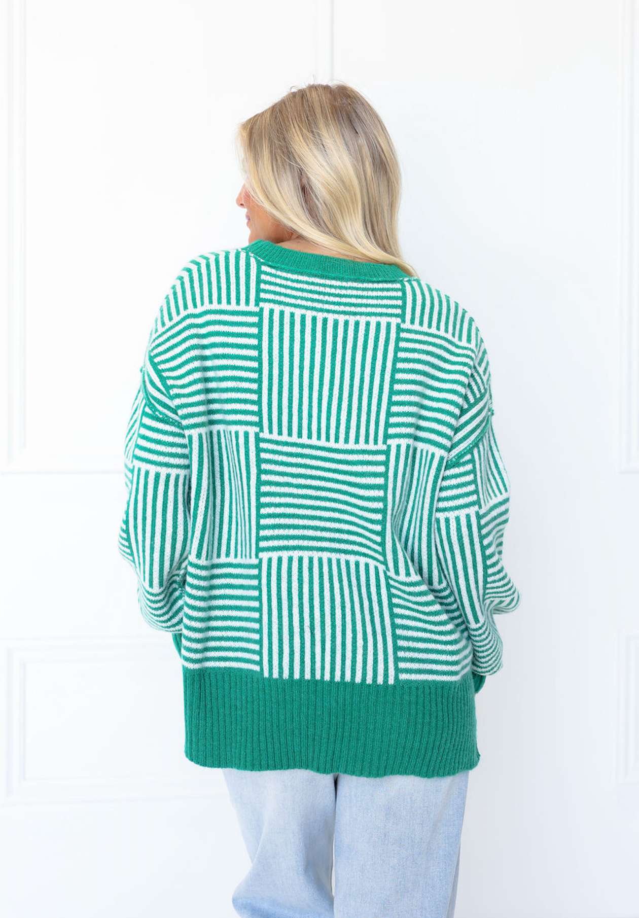 Kelly Green Checker Sweater