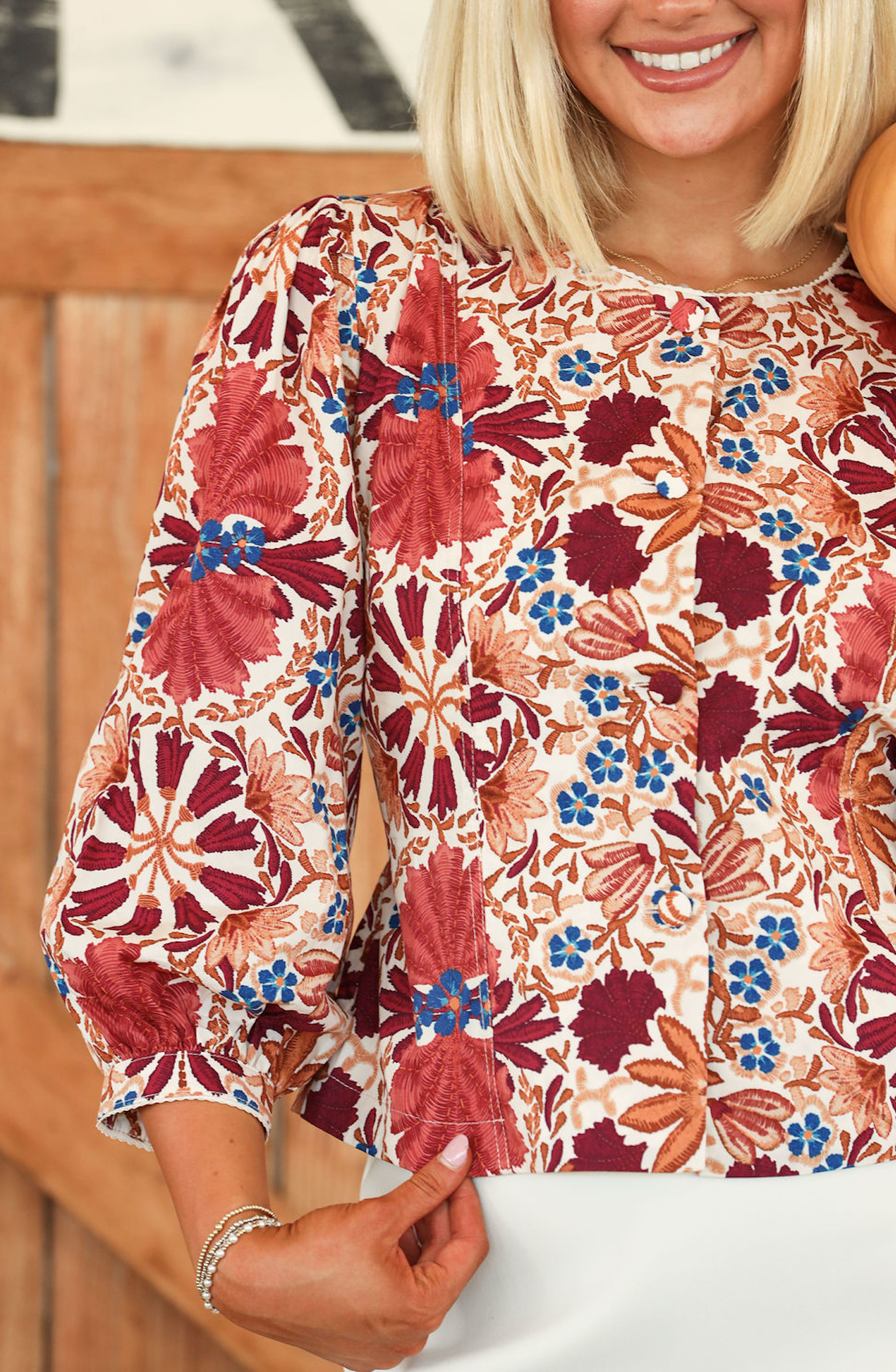 Iris Printed Tie Blouse