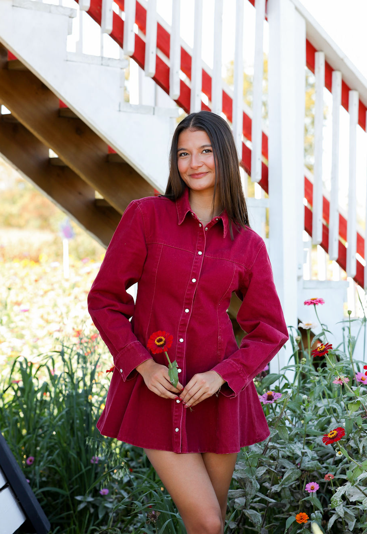 Lea Button Dress Maroon