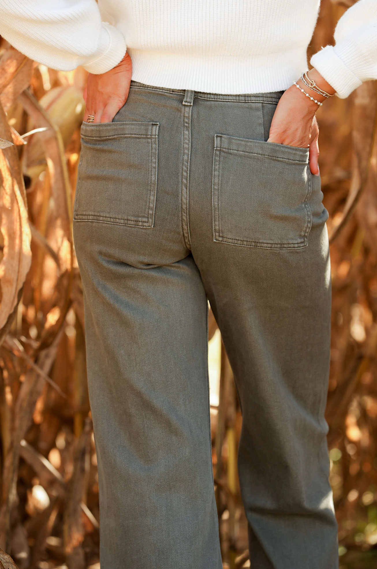 Olive Straight Leg Pants