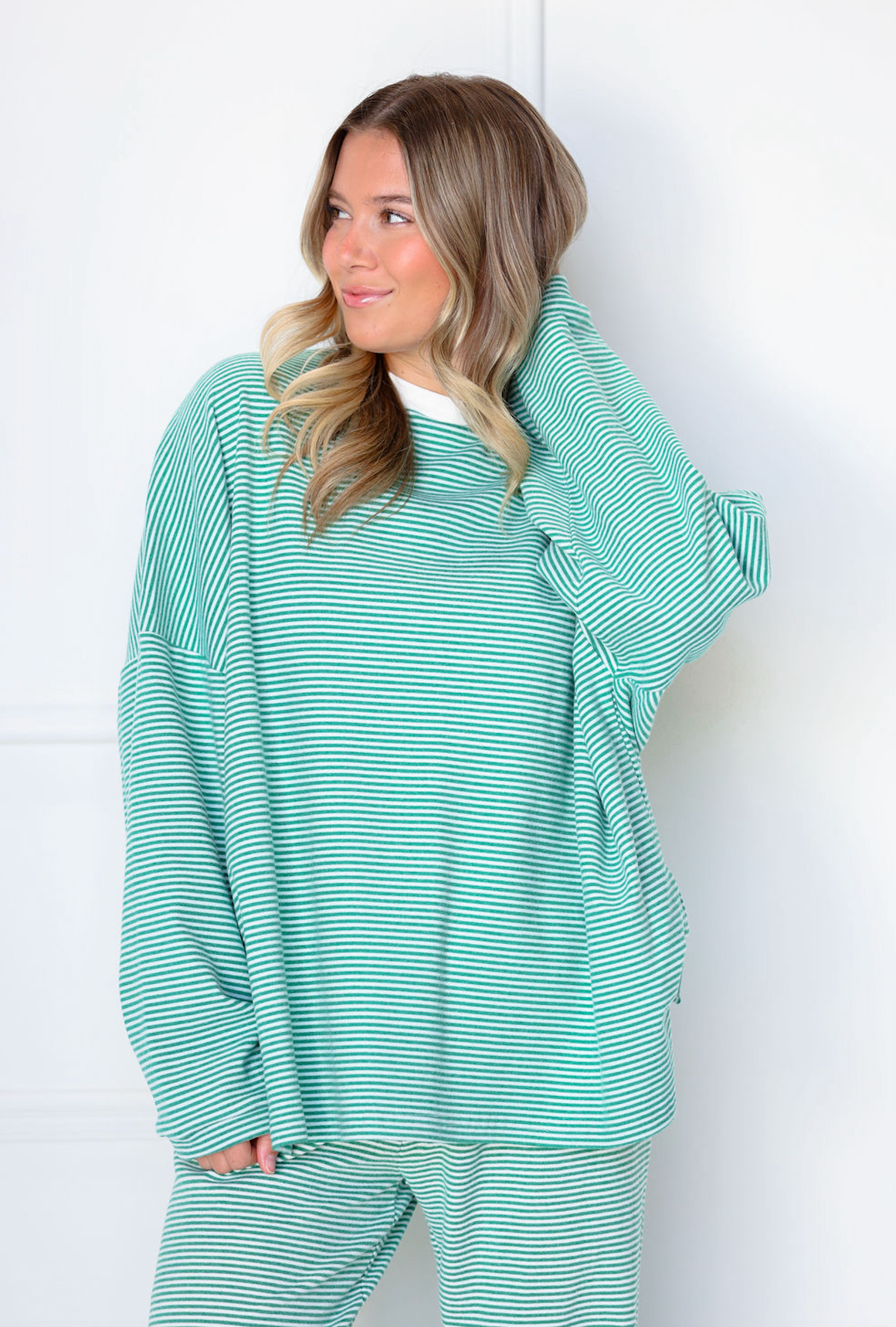 Striped Oversize Top Green
