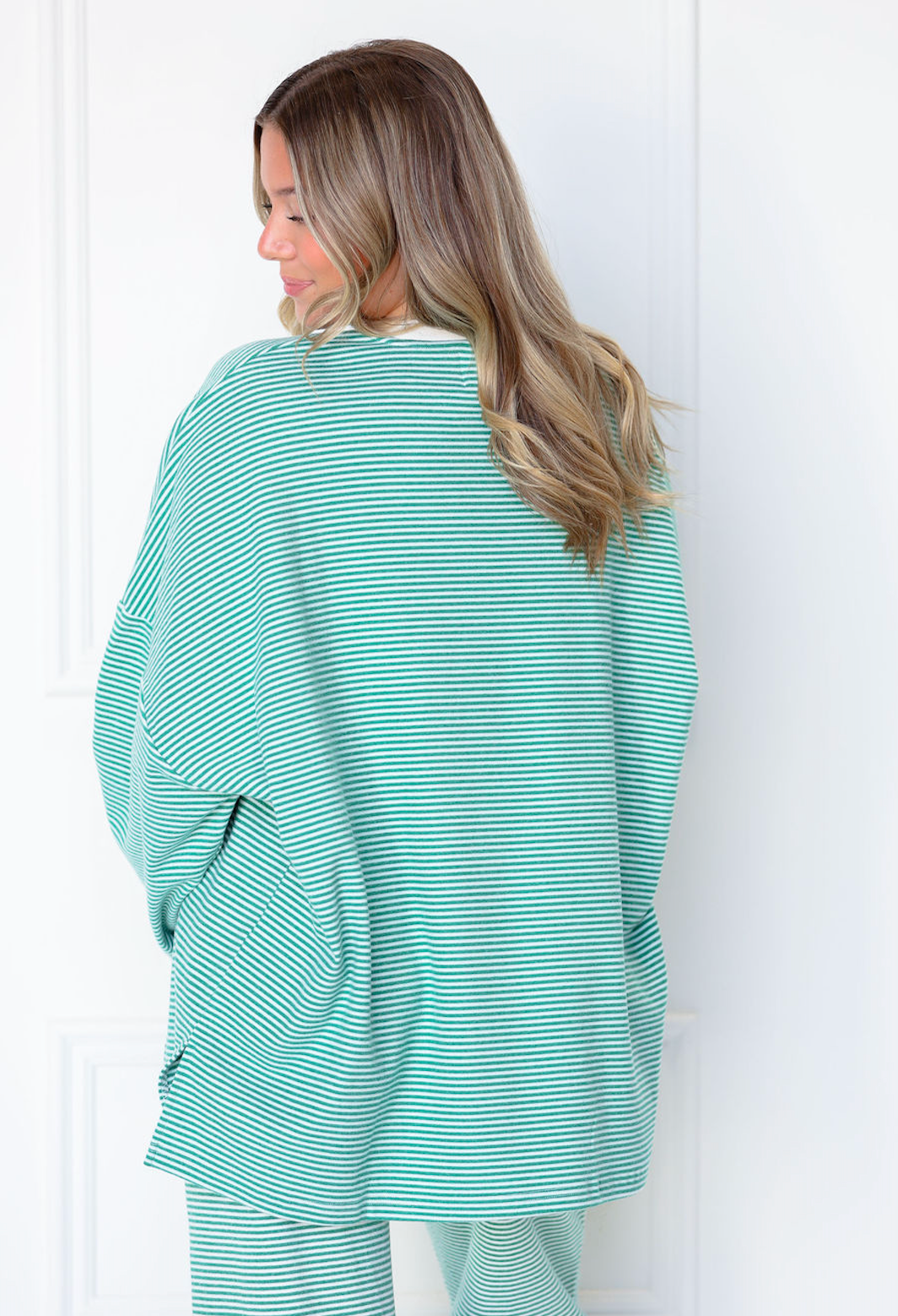 Striped Oversize Top Green