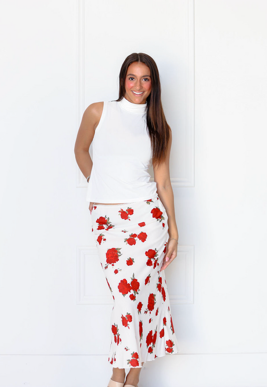Romantic Rose Midi Skirt
