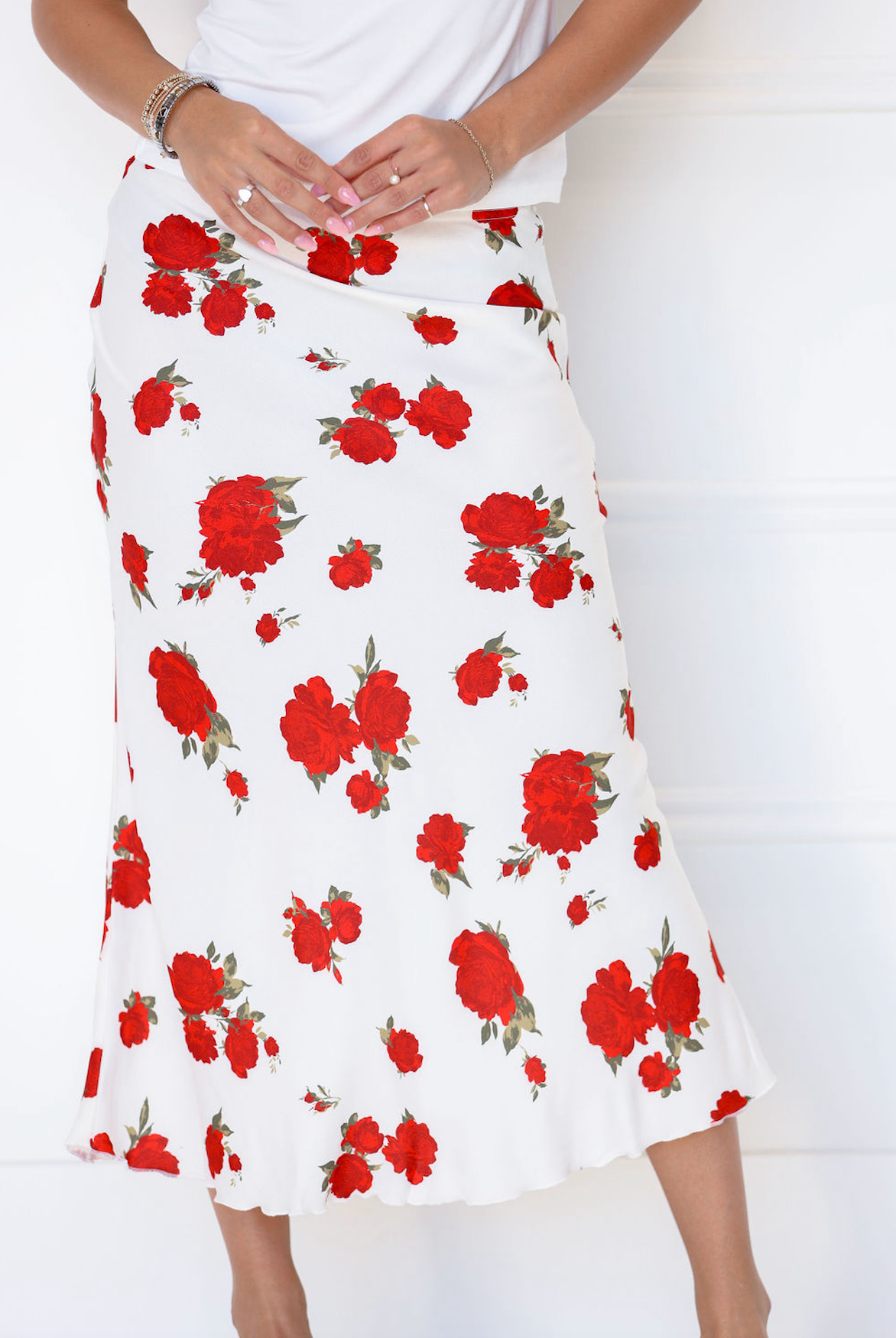 Romantic Rose Midi Skirt
