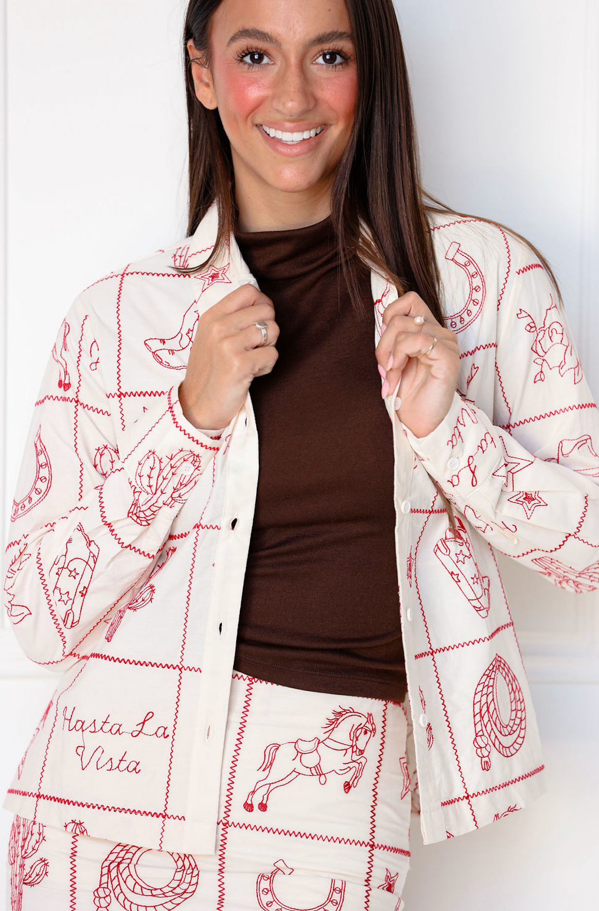 Western Embroidered Flair Shirt