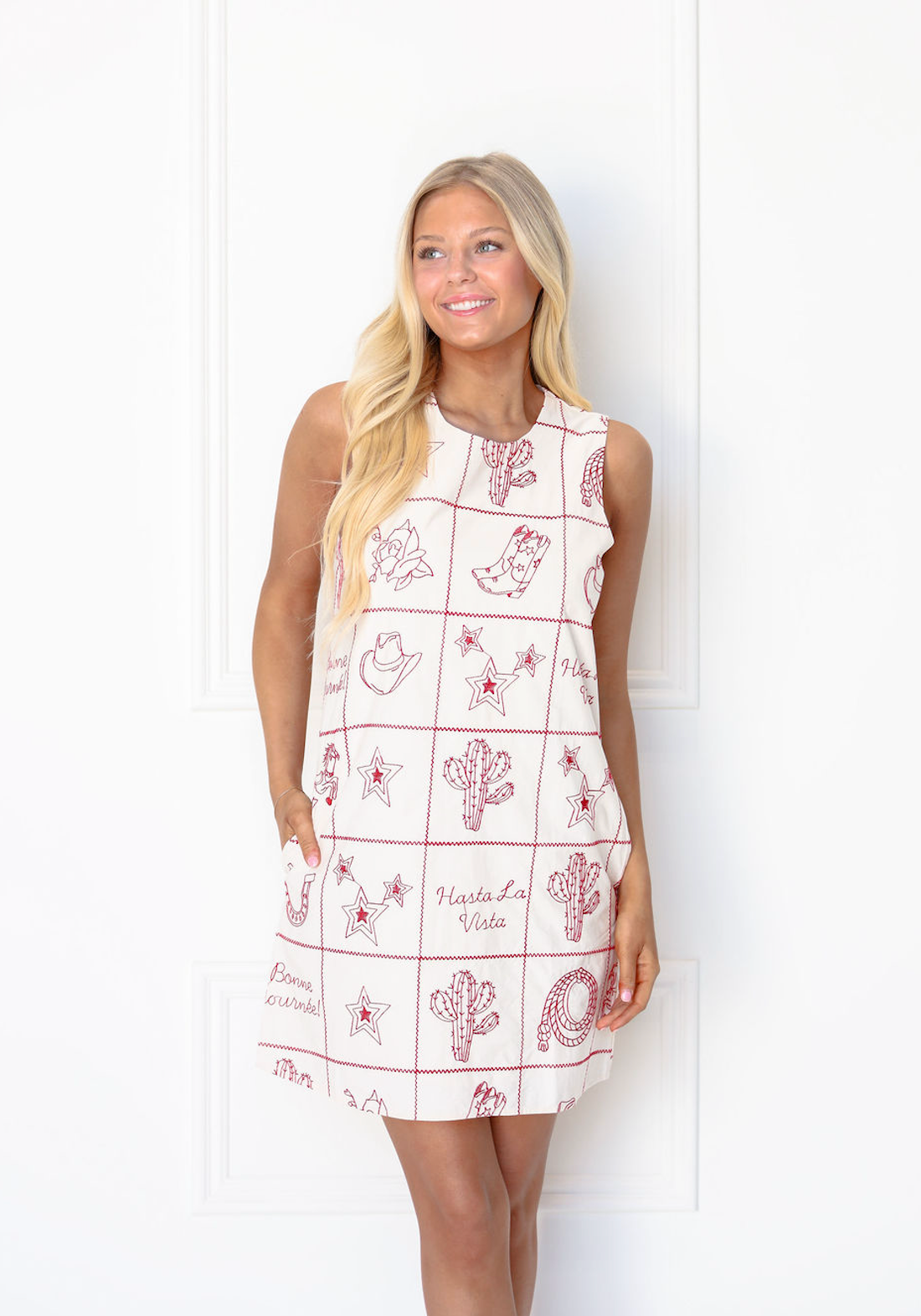 Western Embroidered Shift Dress