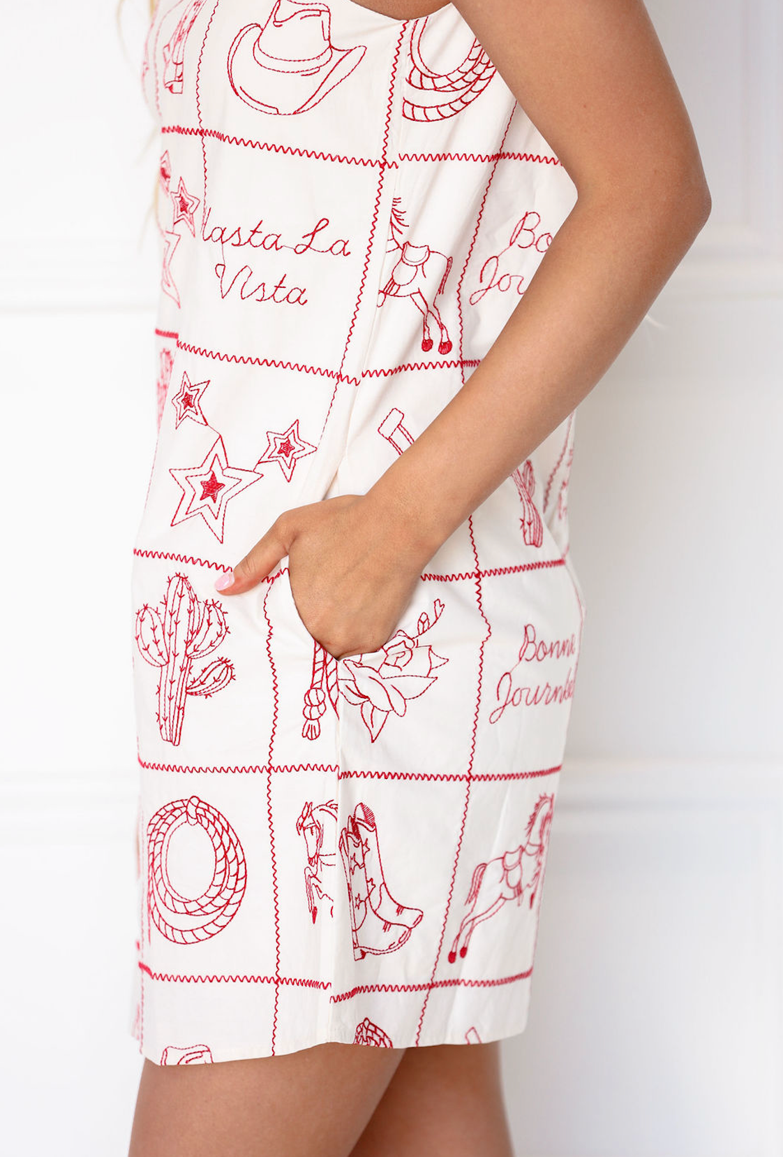 Western Embroidered Shift Dress