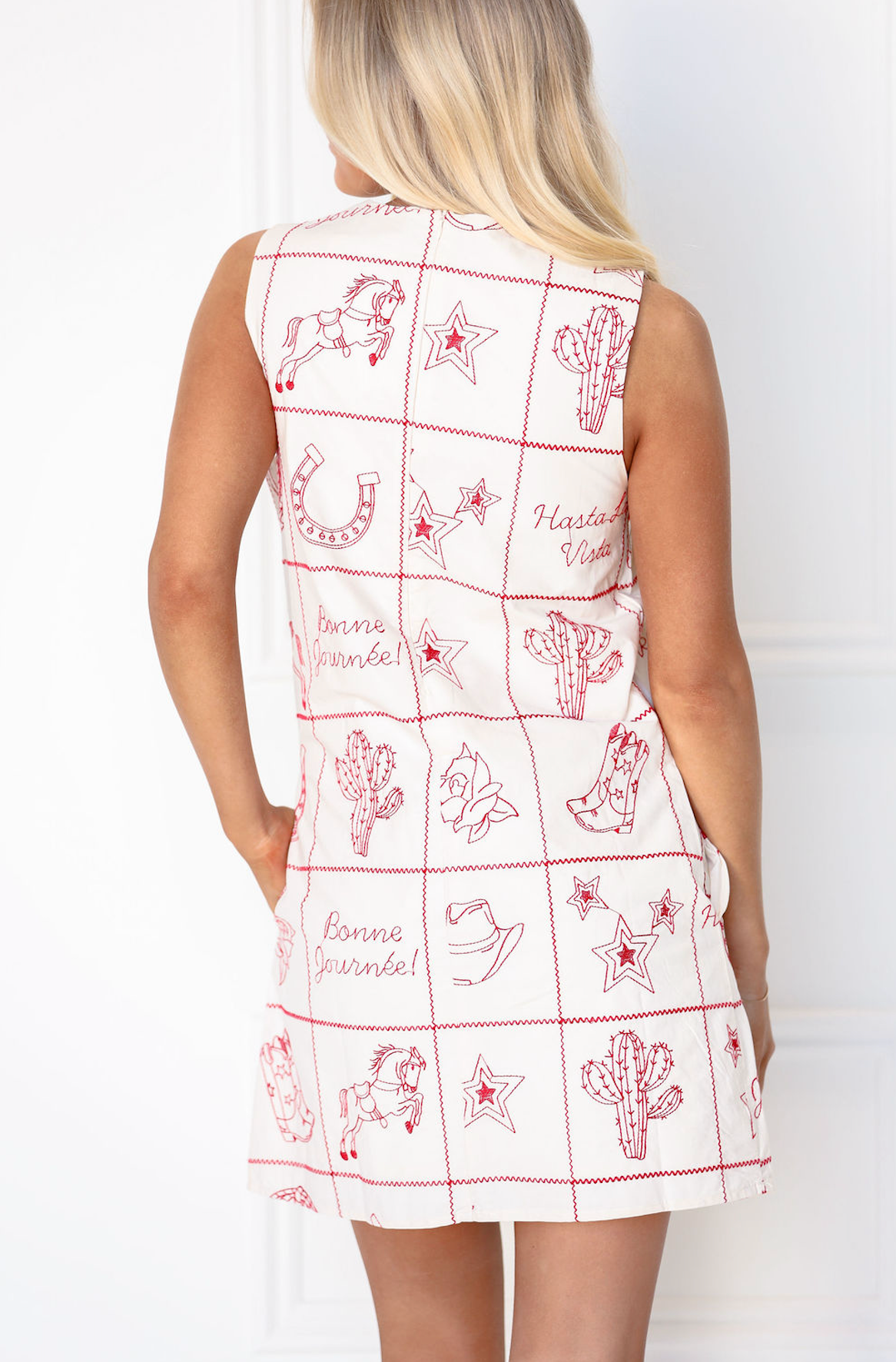 Western Embroidered Shift Dress