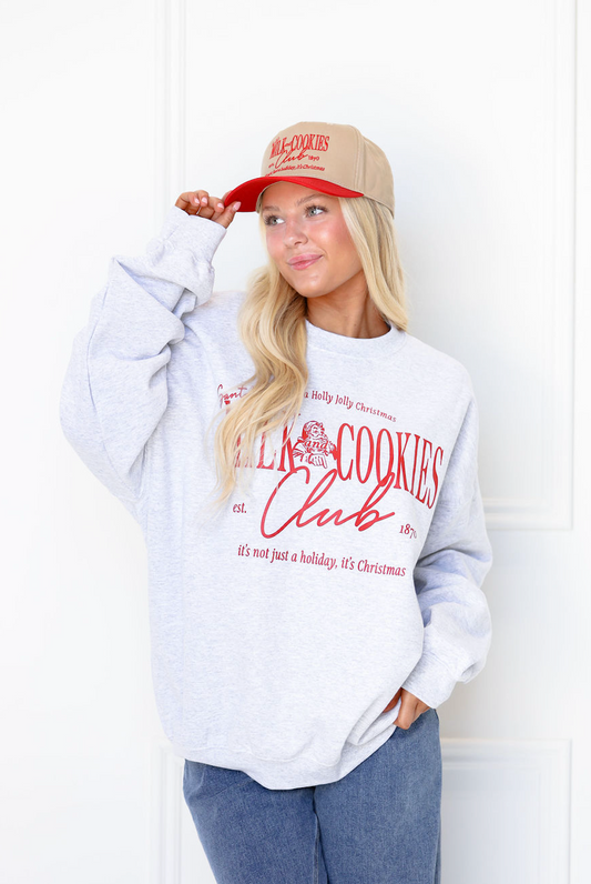 Milk & Cookies Club Sweatshirt Grey