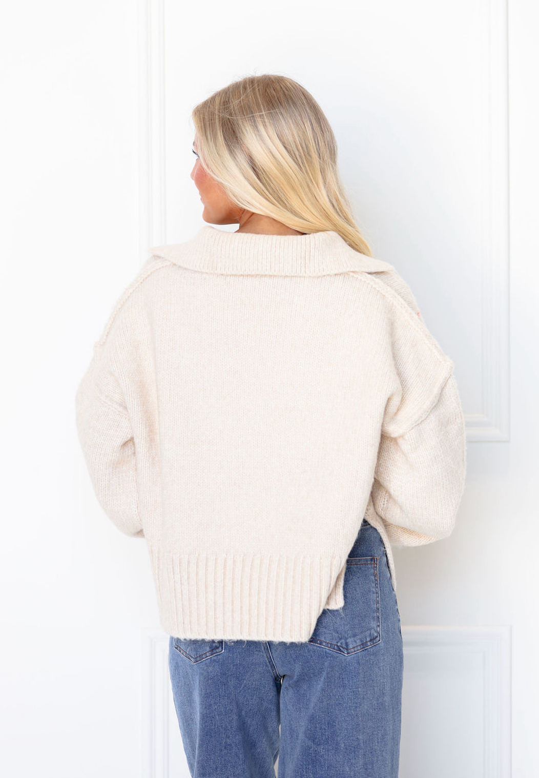 Polo Collar Sweater Beige