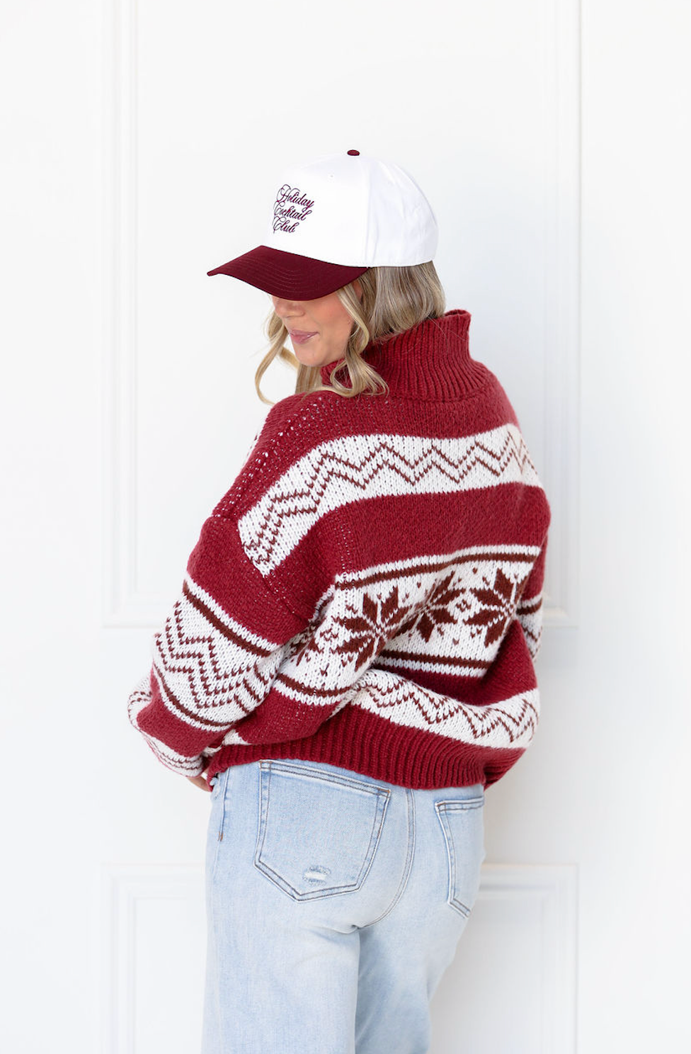 Burgundy Collared Sweater Zip Up