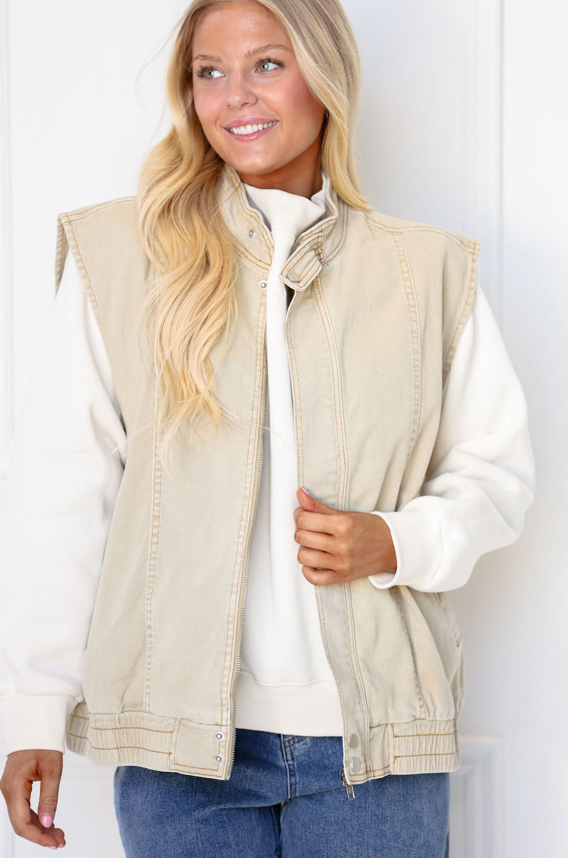 Sandstone Snap Button Vest