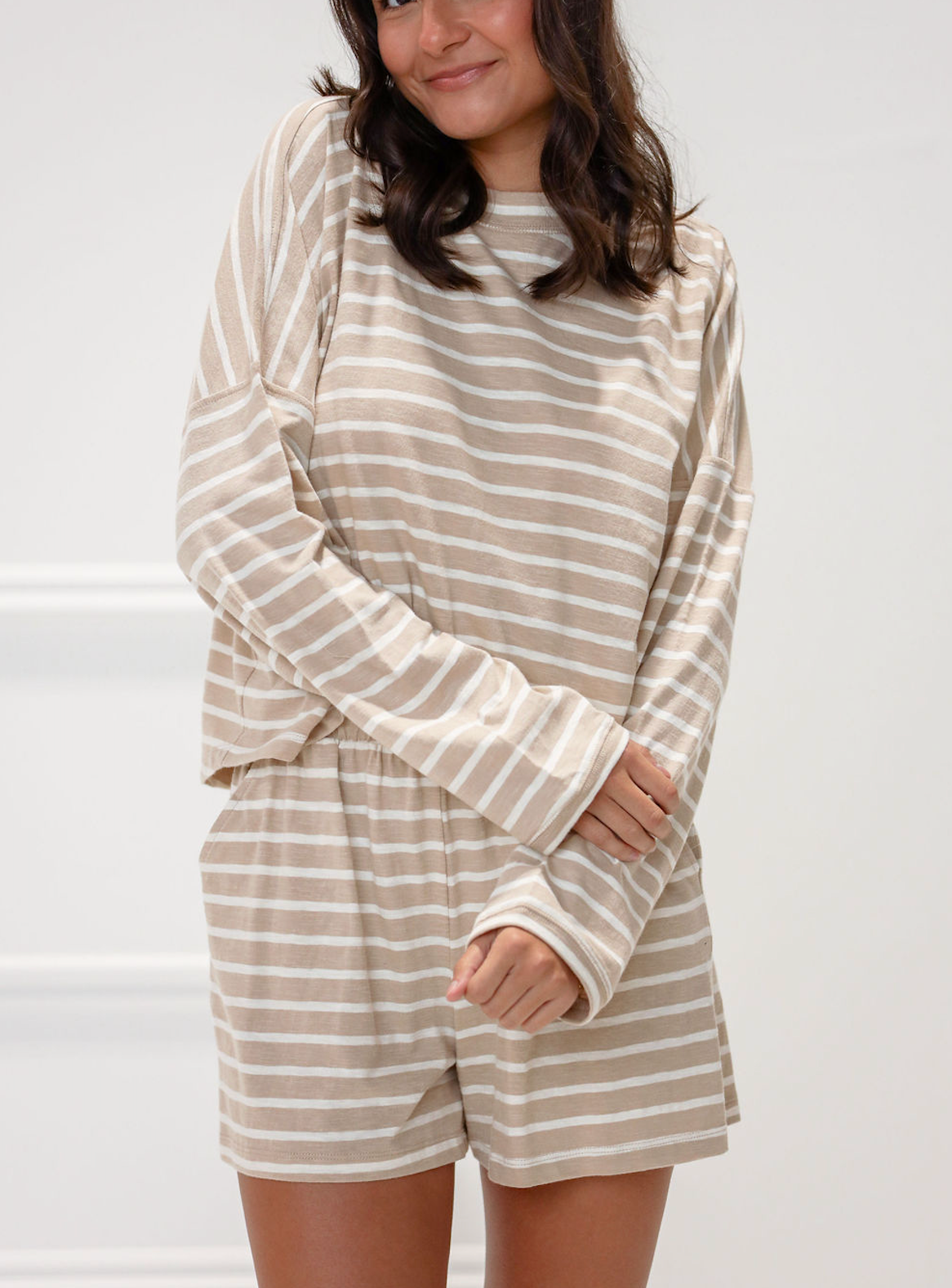 Stay In Stripe Long Sleeve & Shorts Set of 2