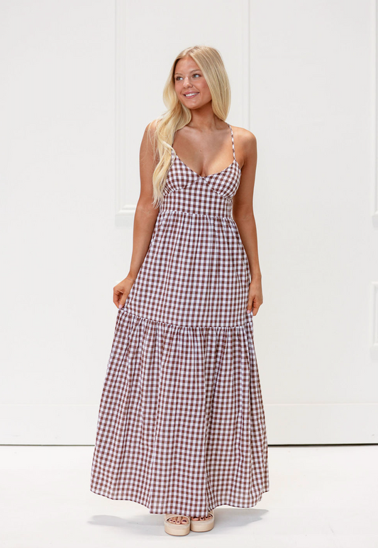 Paloma Gingham Maxi Dress