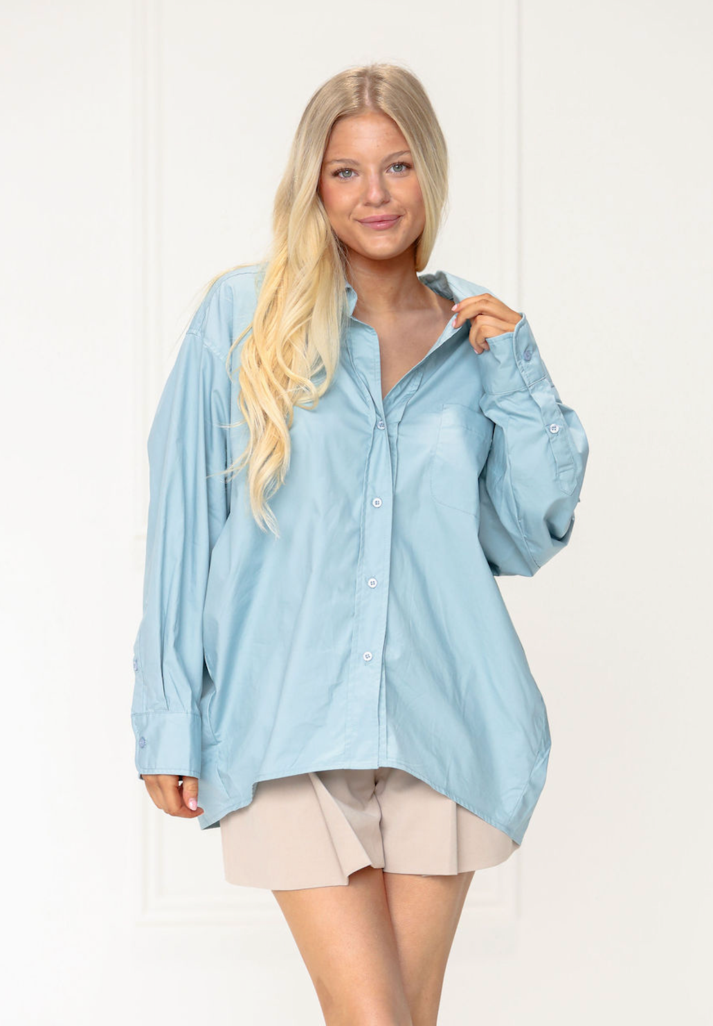 Oversized Button Up Denim Blue