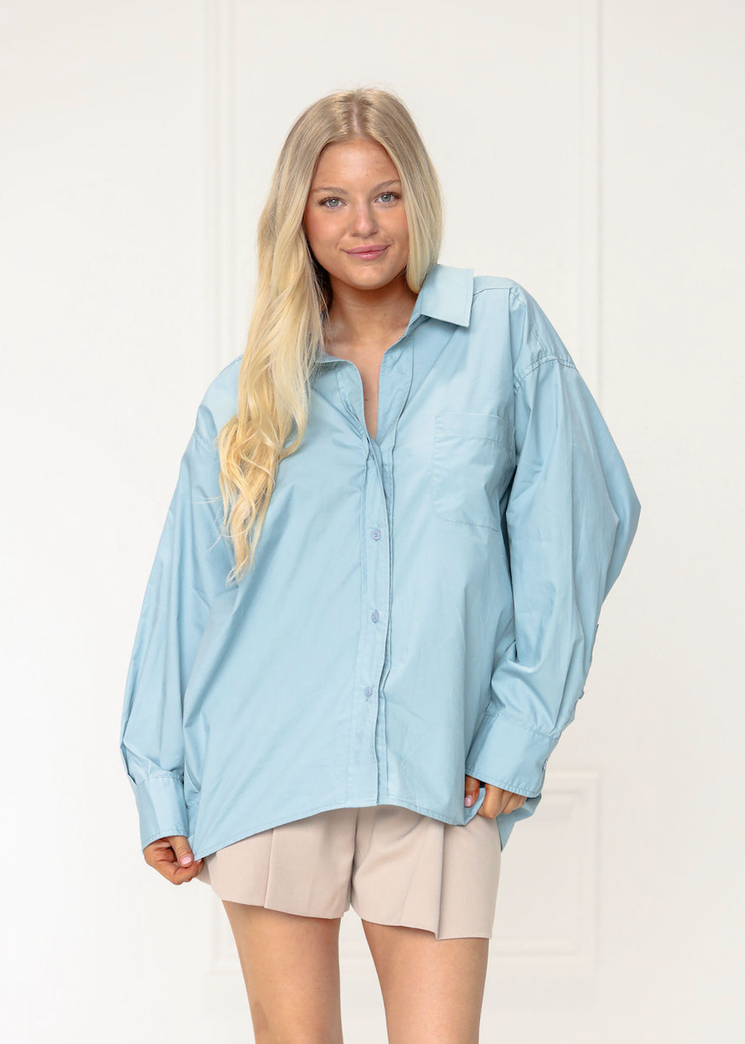 Oversized Button Up Denim Blue