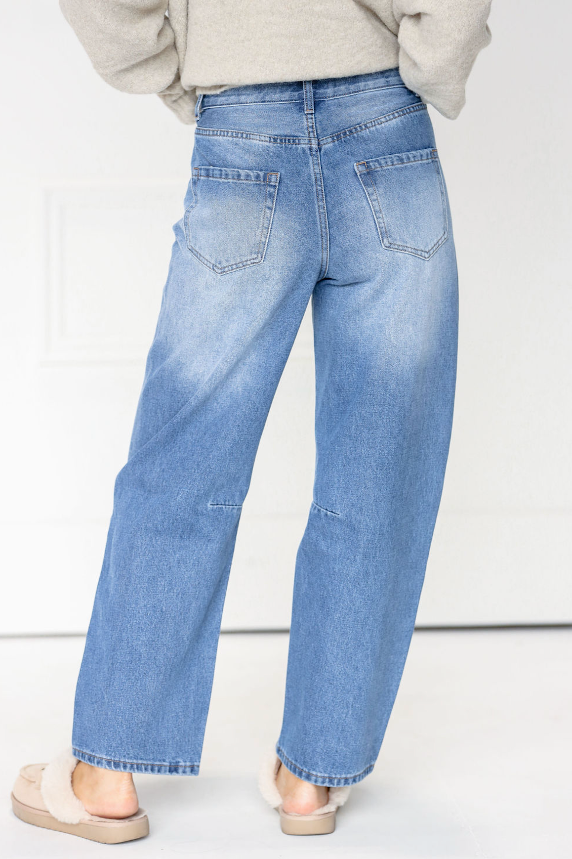 Denim Barrel Leg Pants