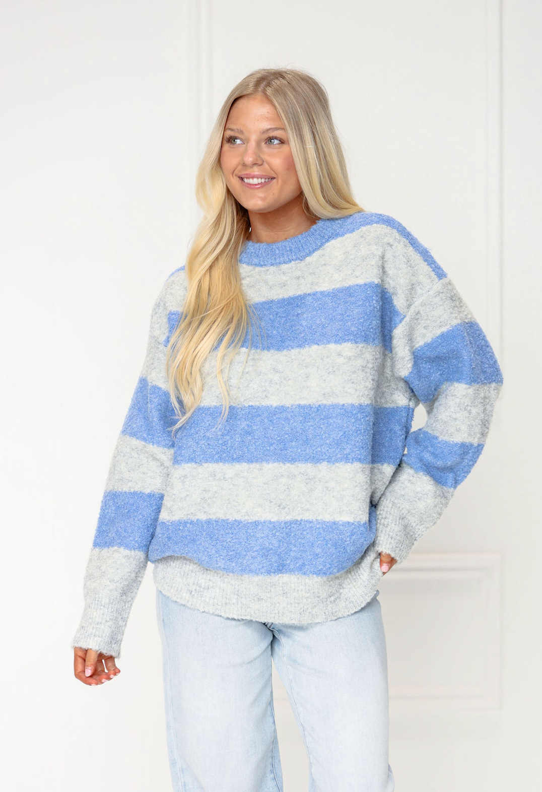 Olsen Stripe Sweater Blue/Grey
