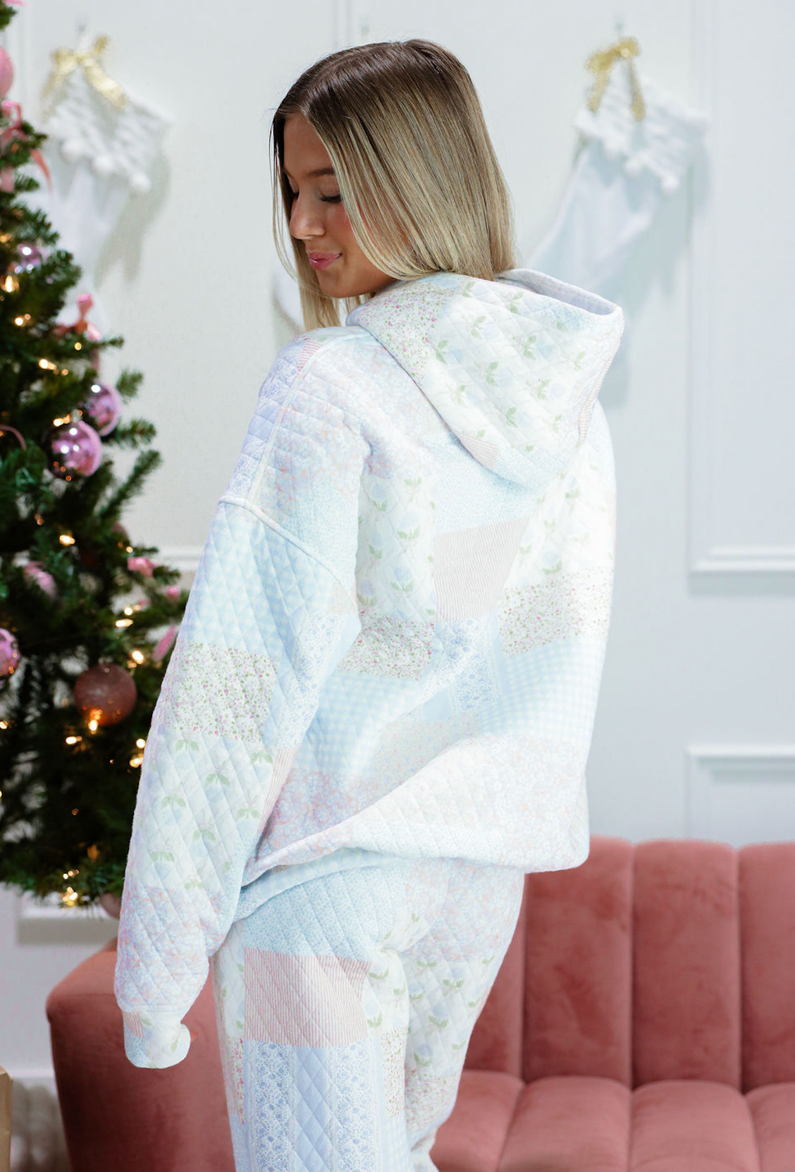 Shades of Blue Patchwork Hoodie