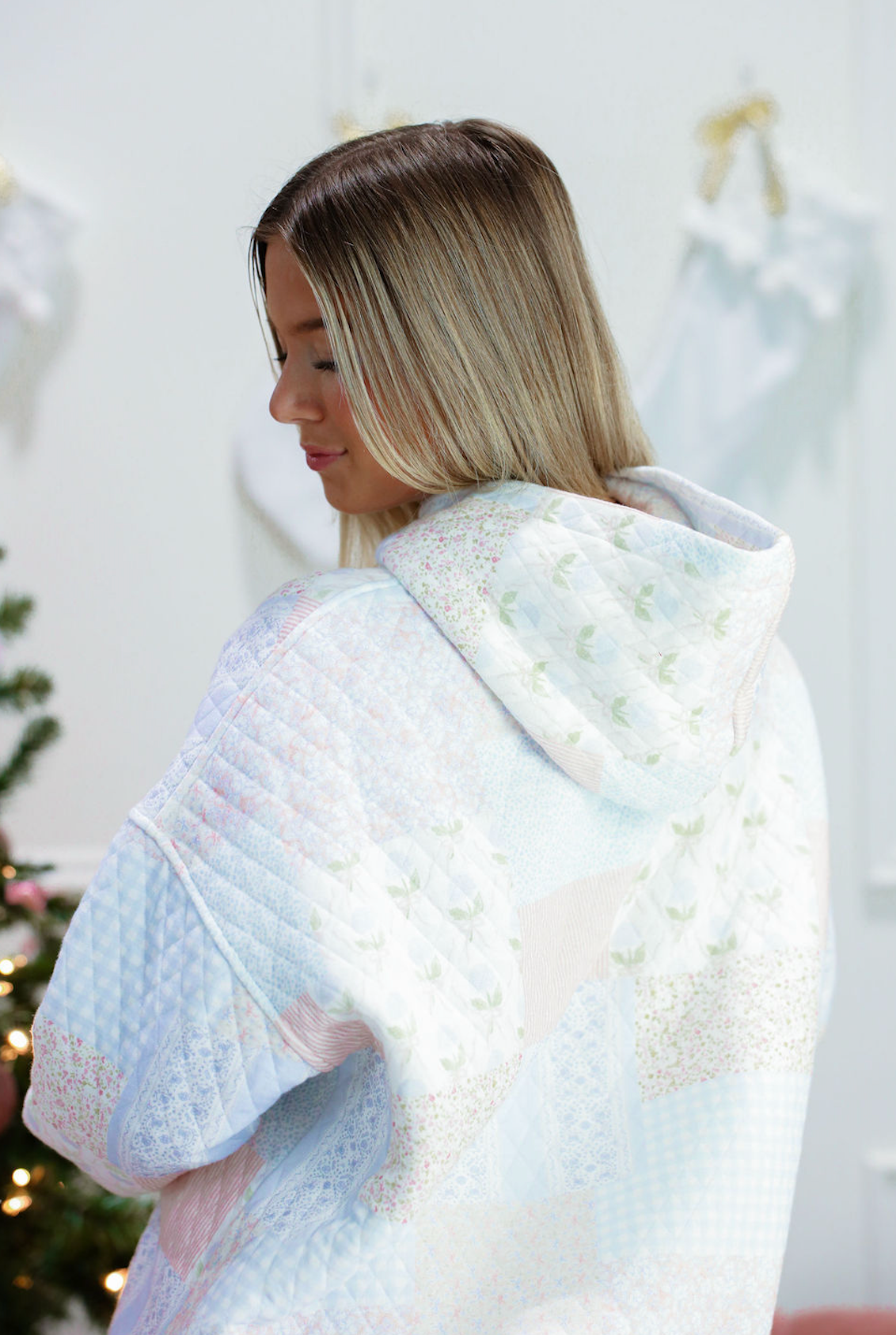 Shades of Blue Patchwork Hoodie