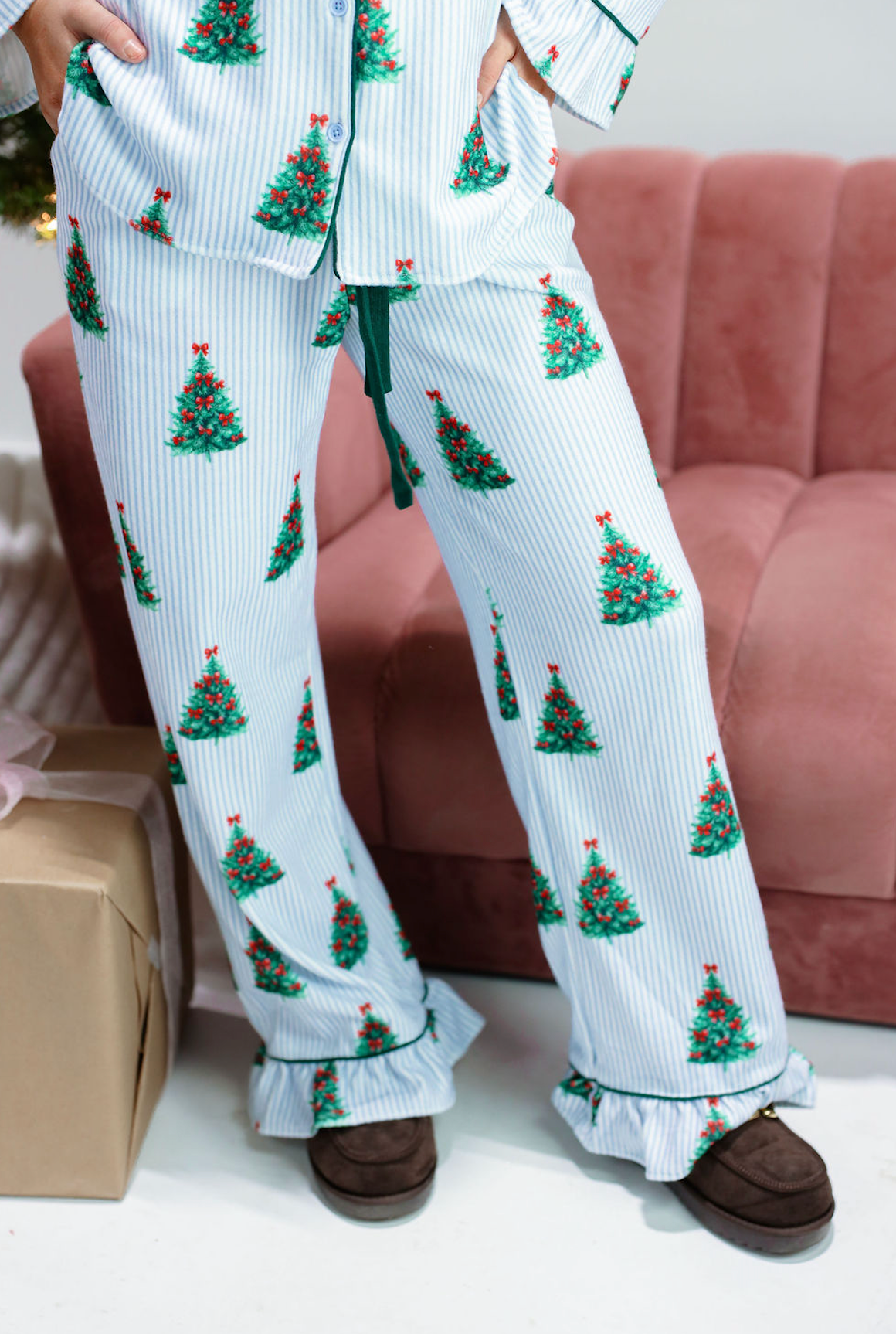 Christmas Tree Stripe Pajama Set of 2