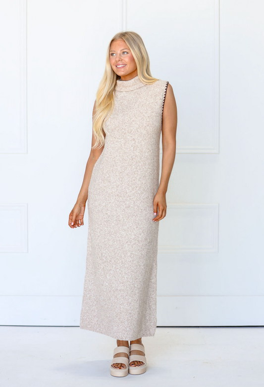 Sleeveless Knit Bodycon Maxi Taupe