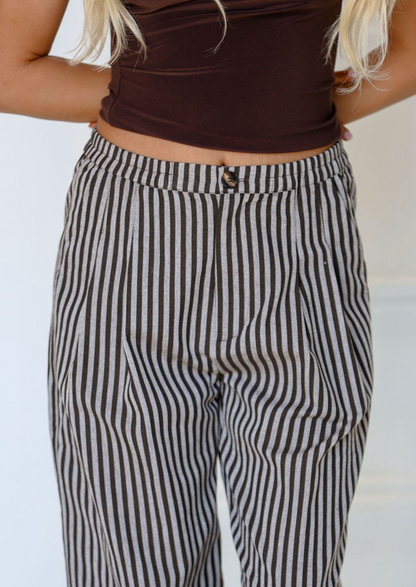 Chocolate Stripe Pants - Clothe Boutique