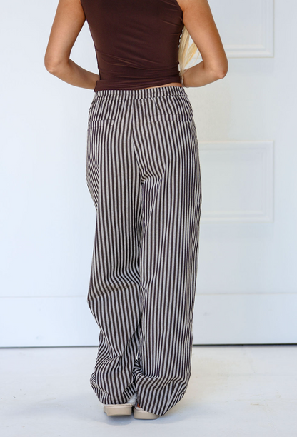 Chocolate Stripe Pants - Clothe Boutique