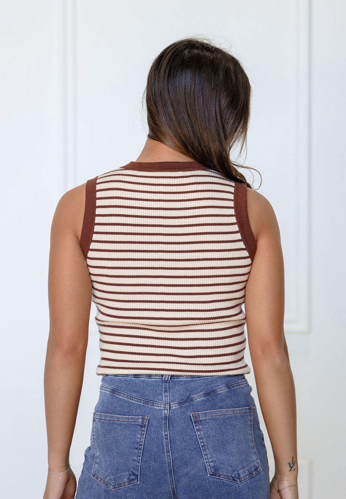 Brown Stripe Tank Top