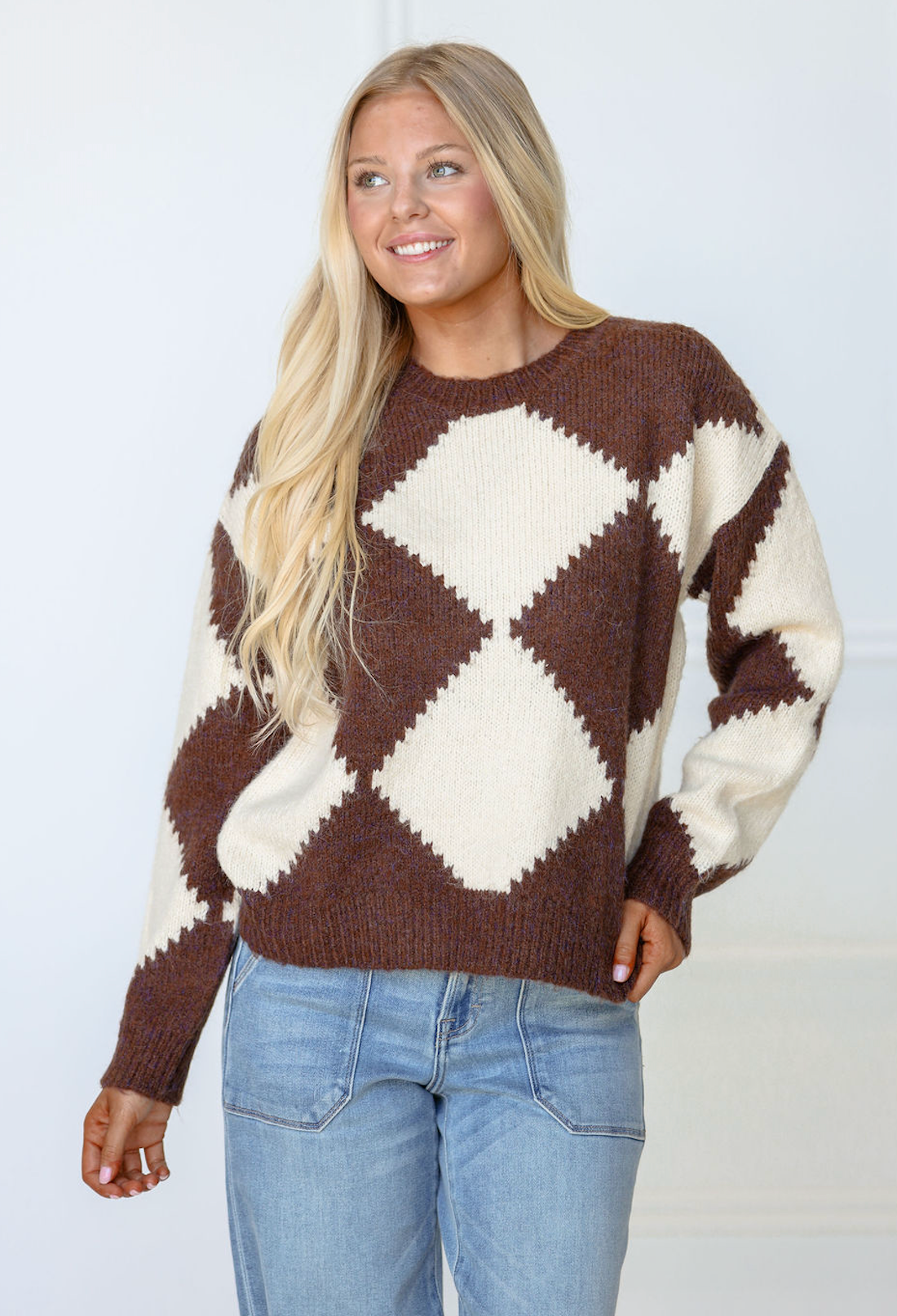Argyle Two Tone Sweater