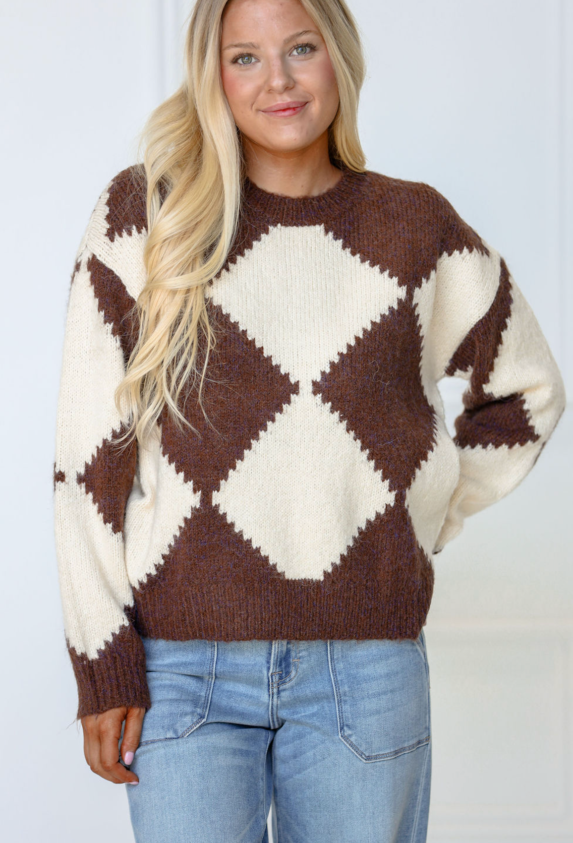 Argyle Two Tone Sweater