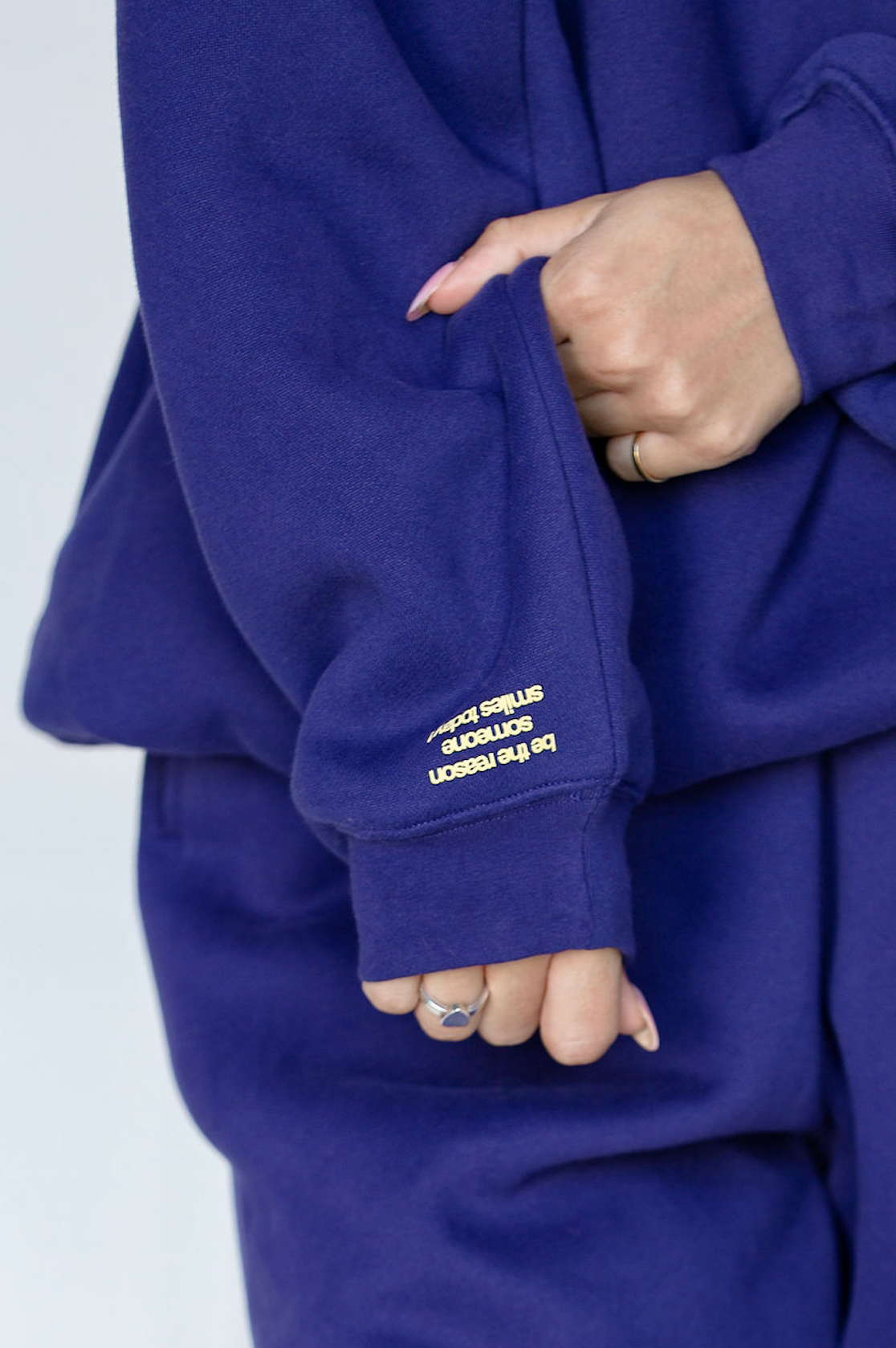 Smile Oversized Henley Sweatshirt