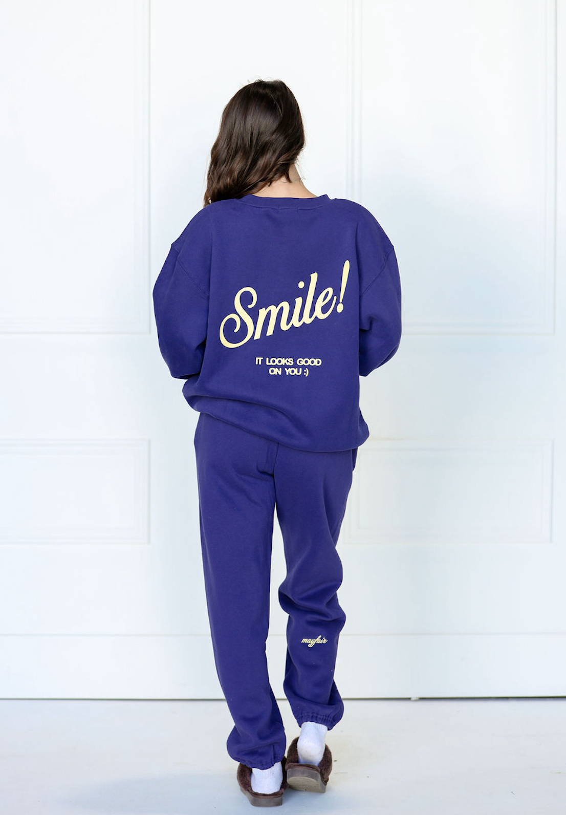 Smile Oversized Henley Sweatshirt