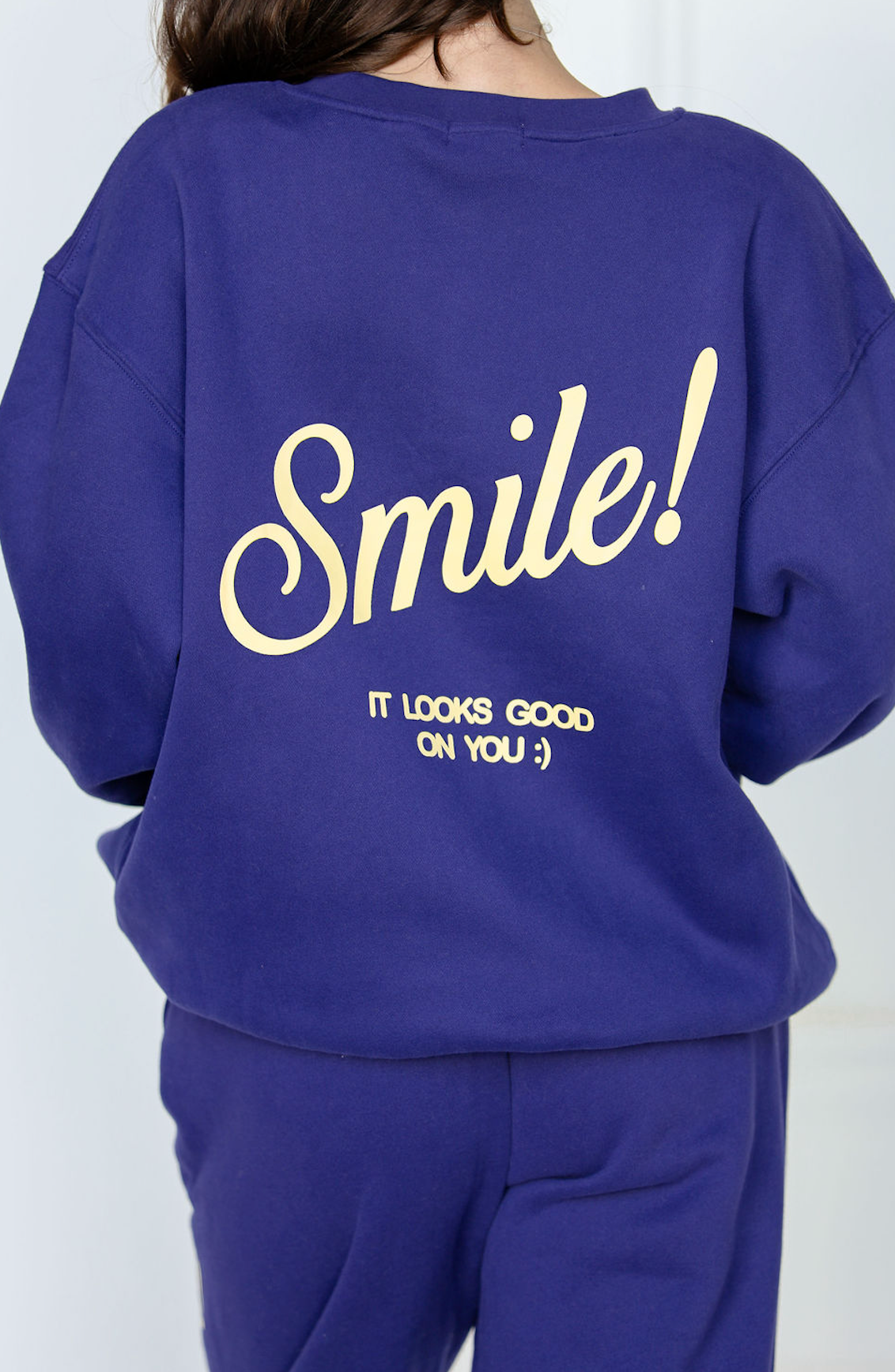 Smile Oversized Henley Sweatshirt
