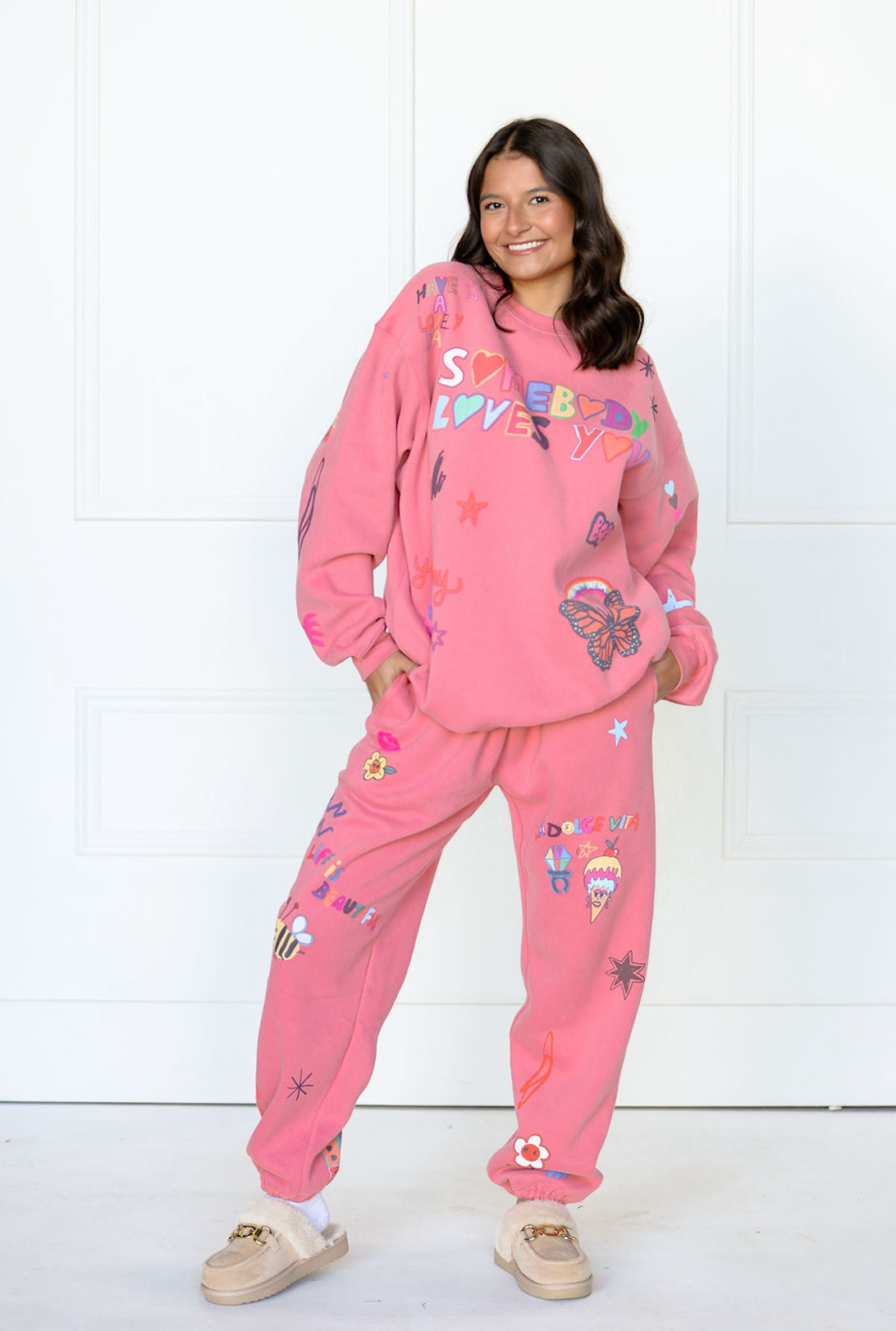 Somebody Loves You Sweatpants Pink