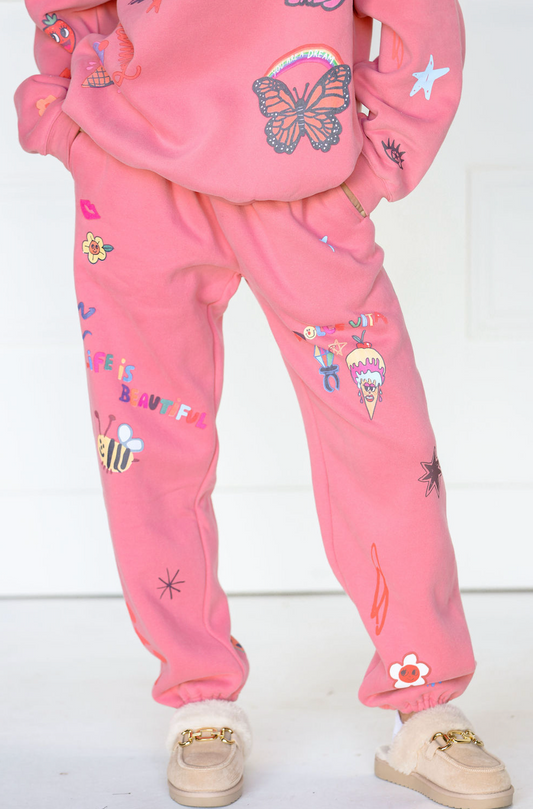 Somebody Loves You Sweatpants Pink