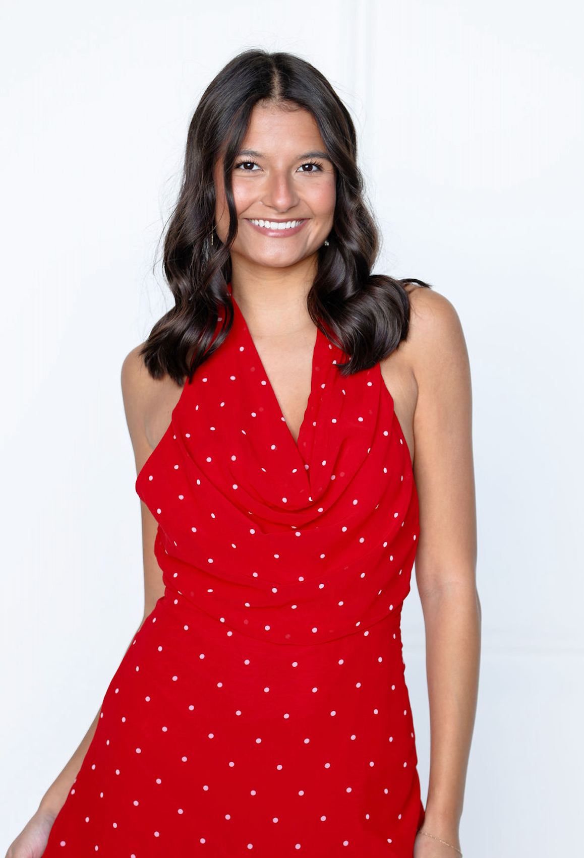 Isa Polka Dot Halter Dress Red